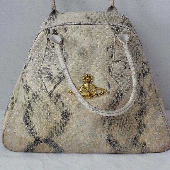 Vivienne Westwood Handbags - Vivienne Westwood Snake Print Leather Bowling Bag Shoulder Bag Tote Yasmine